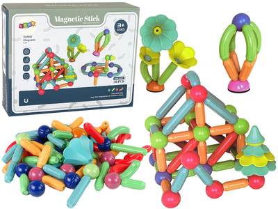 Klocki magnetyczne Leantoys Constructive Plastic 78 elementów (5905515352178)