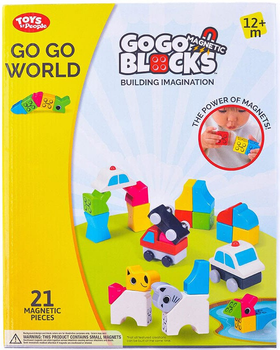 Klocki magnetyczne People Blocks Go Go World 21 elementów (0842076130072)