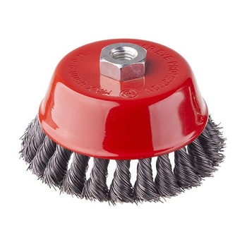 Щітка чашкова 125 мм, для КШМ, М14 (пучки крученої проволоки) INTERTOOL BT-2125