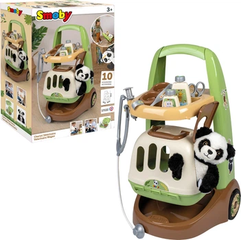 Ігровий набір Smoby Toys Візок для догляду за тваринами з переноскою та аксесуарами 31х32х55 см (340405) (3032163404057)