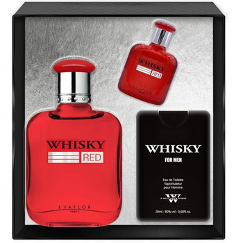 Zestaw Woda toaletowa męska Evaflor Whisky Red 100 ml + 10 ml + 20 ml (3509169930939)