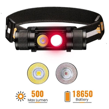Налобний ліхтар Sofirn H25LR black LH351D 90CRI + SST 20-DR Red LED 5000K + акумулятор 3000mAh