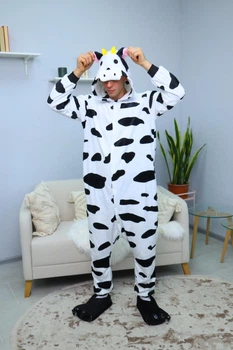 Пижама Кигуруми My Kigu Мужская Корова Белый размер M 155-165 см (21051411)