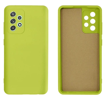 Чехол противоударный Silicone case защита камеры Kassel для Samsung A72 (06) лимонный Flash
