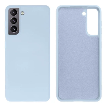 Чехол противоударный Silicone case защита камеры Kassel для Samsung S21 FE (11) голубой Lilac Cream