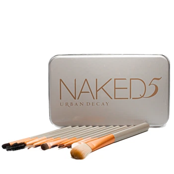 Набор кисточек для макияжа Naked3 из инструментов 12 в металлическом футляре