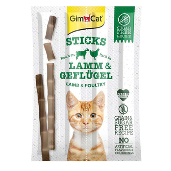 Ласощі для кішок GimCat Sticks Lamb & Poultry з ягнятком та птицею 4 шт
