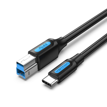 Кабель Vention 1м Type-C - USB Type-B 3.0 5V/2A 5 Гбит/с USB 3.0 C на USB 3.0 B для Принтера Черный