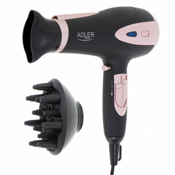Фен Adler AD 2248 Черный с ионизацией 2200 вт.