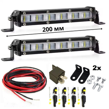 Светодиодные противотуманные фары БЛИЖНИЙ LED 18 Вт led противотуманки ( птф ) + Набор для подключения (2 фари, провода, реле, разъемы)
