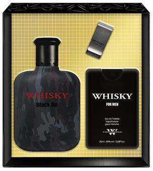 Zestaw Woda toaletowa męska Evaflor Whisky Black Op 100 ml + Woda toaletowa 20 ml + klip na pieniądze (3509169931332)