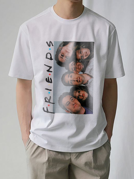 Футболка Friends: Chandler, Rachel, Ross, Joey, Monica і Pheobe PG04660 goodreclama XS Білий