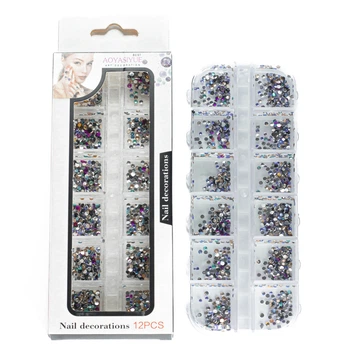 Набір страз для манікюру Aoyasiyue Nail Decoration асорті 12 шт № 5 Кольорові дрібні