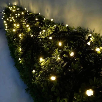 Светодиодная уличная гирлянда 10м, 100LED, 220V, черный каучук, статический режим, IP68, Теплый белый