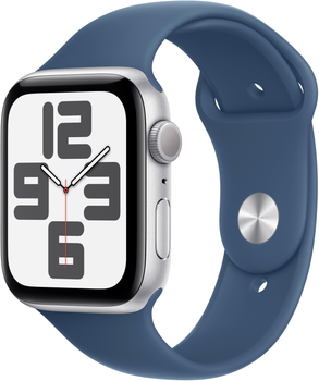 Смарт-часы Apple Watch SE (2024) GPS 44mm Silver Aluminium Case with Denim Sport Band - M/L (MXER3QH/A)