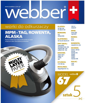 Zestaw worków do odkurzacza Webber Mpm/Romix/Solac (02WWMPMTAG)