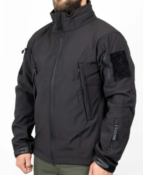 Демісезонна Тактична Куртка WinTac Soft Shell Stalker Black Urban Armor Velcro XXS чорна