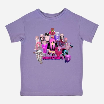 Дитяча футболка для дівчинки Спиногриз Minecraft girl 10-00735 122 см Лілова (ROZ6501019608)