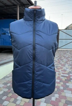 Женский теплый жилет удлиненный MODA 00115/1 50 Синий ( M - 00115/2 A )