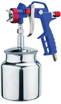 Фарбопульт пневматичний Mastertool 1000 мл 160-220 л в хв 3,5-5 бар HP FEED НАЛБ 1,5 мм круглий плоский факел сріблястий (33-102-81-8717)