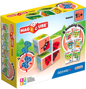 Zestaw edukacyjny Geomag Magicube Owady Magnetyczne kostki + Karty (0871772001218)