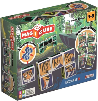 Magnetyczne kostki Geomag Magicube Zwierzęta w dżungli 6 elementów (0871772001454)