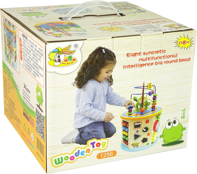 Edukacyjna kostka sensoryczna Leantoys Drewniana (5904204757614)