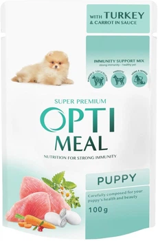 Влажный корм для щенков Optimeal Puppy с индейкой и морковью в соусе 100 г (4820215369619)