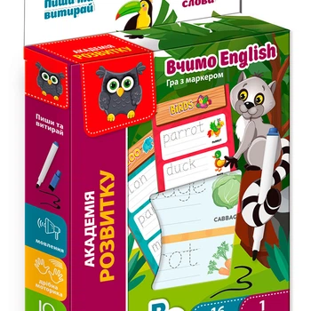 Игра развивающая Vladi Toys Академия развития "Пиши и витирай. Первые английские слова VT5010-24