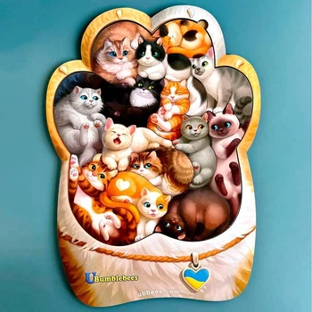 Рамка-вкладка UBEE "Котики-муркотики" из дерева ПСФ133