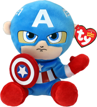 Детская игрушка мягконабивная TY Marvel Капитан Америка 15 см (44002) (8421440023)