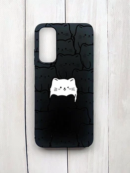 Матовый чехол на Samsung Galaxy A05s (A057) Черный Котики (принт 392)