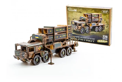 3D Пазл Конструктор Из Дерева Механический PuzzleOK ЗРК Patriot 220 деталей