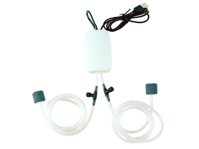 Аквариумный двухканальный мини-компрессор AQUA-TECH EcoLine White Mini USB Pump, до 150 л