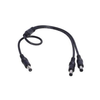 Кабель-раздвоитель DC Male на 2xDC Male 5.5x2.1mm 30cm с перемычкой / 0.3m Black (делитель, сплиттер)