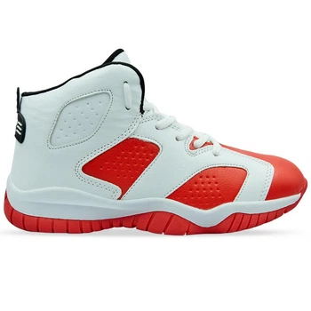 Кроссовки детские баскетбольные размер 34 WHITE/RED (PU, белый-Красный) (802-1_Белый-Красный_34)