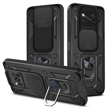 Чохол Fiji Camera Defence для Poco X3 Pro бампер із захистом камери та підставкою Black