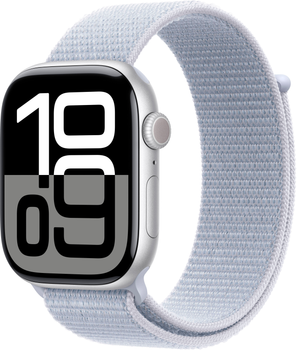 Смарт-годинник Apple Watch Series 10 GPS 46mm Silver Aluminium Case with Blue Cloud Sport Loop (MWWN3)