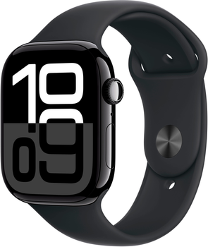 Smartwatch Apple Watch Series 10 GPS 46mm Jet Black Aluminium Case with Black Sport Band - S/M (MWWP3)