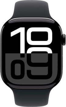 Смарт-годинник Apple Watch Series 10 GPS 46mm Jet Black Aluminium Case with Black Sport Band - S/M (MWWP3)