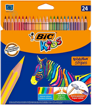 Олівці кольорові BIC Evolution Stripes 24 кольори (3086123499133)