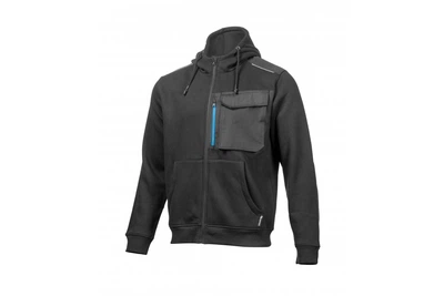 Кофта робоча Hoegert THEO HT5K903-XL з капюшоном 65% бавовна/35% поліестер чорна, XL (54)