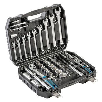 Набор инструмента Hoegert Cr-V 1/2", 1/4" 85 ед. 6PT (HT1R225)