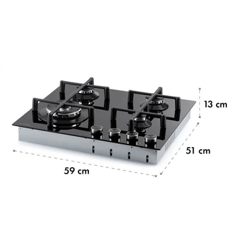 Газовая плита 4 комфорки Klarstein Illuminosa 4 Черный