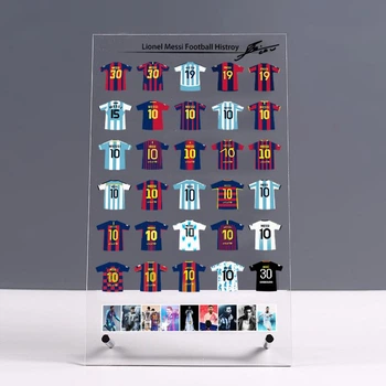 Акриловая декоративная пластина история Лионеля Месси (Lionel Messi) Подарок футболисту - 25х15 см