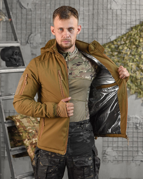 Тактическая демисезонная куртка SoftShell Omni-Heat 2XL койот (88819)