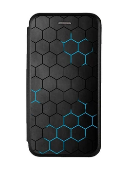 Чохол-книжка чорний з малюнком на Motorola Moto G24 Фон Соти (принт 359)