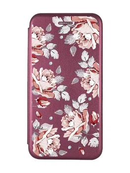 Чехол-книжка с рисунком для Xiaomi Redmi Note 10 Pro/10 Pro Max Бордовый :: Фон Розы (принт 273)