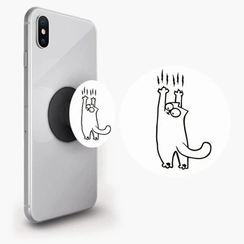 Держатель для телефона PopSockets черно-белый черный черный