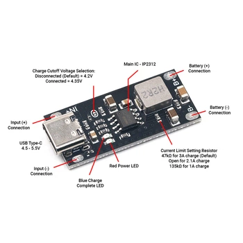 Зарядний пристрій IP2312 3A 1S Type C
